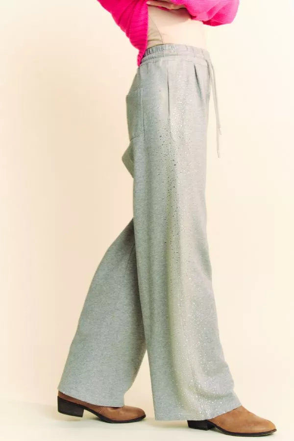 RHINESTONE SIDE SWEAT PANT