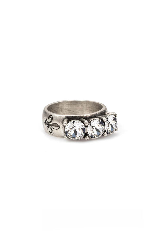 TRIPLE AUSTRIAN CRYSTAL RING