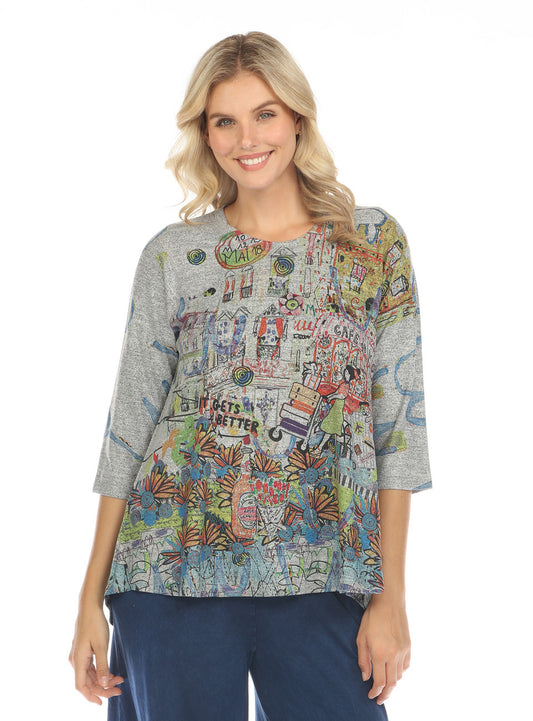 INOAH IT GETS BETTER 3/4 SLV A LINE TOP