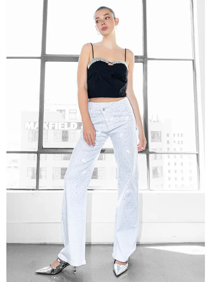 RHINESTONE DENIM JEANS