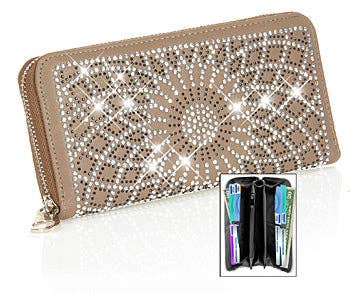 Rhinestone Pattern Accordion Fashion Wallet