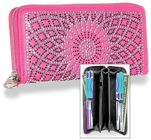 Rhinestone Pattern Accordion Fashion Wallet