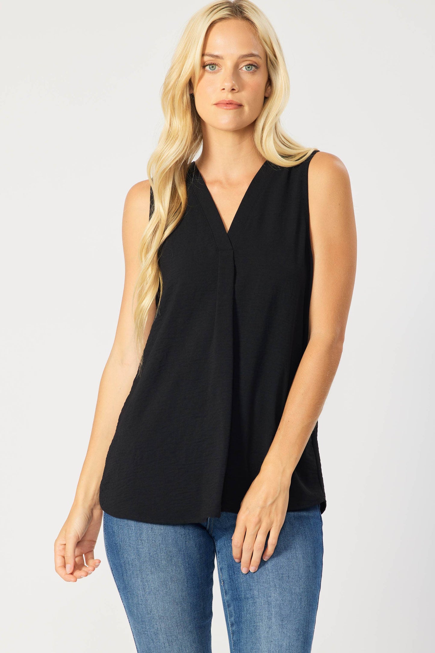 FSL SOLID WOVEN V-NECK WORK WEAR CASUAL TANK