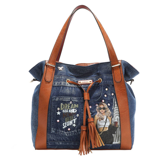 NICOLE LEE DREAMER DENIM SHOULDER BAG