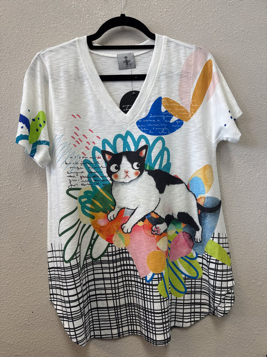 INOAH DAPHNE V-NECK SHORT SLV