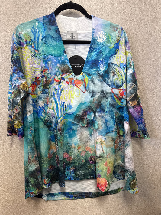 INOAH CORAL SEA V-NECK 3/4 SLV A-LINE