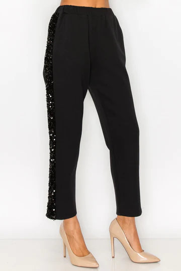 KENNA KNIT PANT W/ SEQUIN SPARKLES