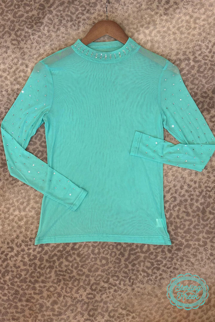 SK RHINESTONE MESH TOP